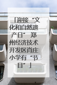 迎接“文化和自然遗产日” 郑州经济技术开发区肖庄小学有“节目”