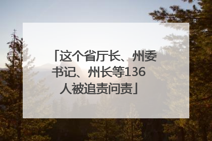 这个省厅长、州委书记、州长等136人被追责问责