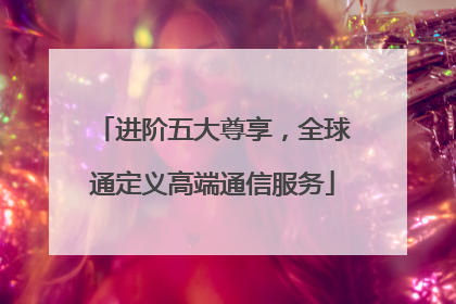 进阶五大尊享，全球通定义高端通信服务