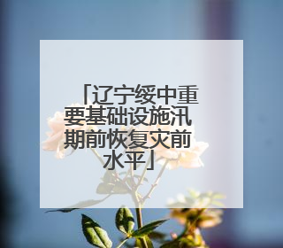 辽宁绥中重要基础设施汛期前恢复灾前水平