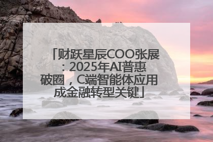 财跃星辰COO张展：2025年AI普惠破圈，C端智能体应用成金融转型关键