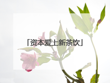 资本爱上新茶饮