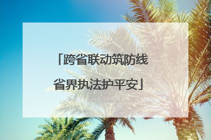 跨省联动筑防线 省界执法护平安