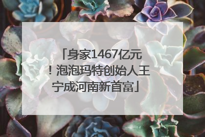 身家1467亿元！泡泡玛特创始人王宁成河南新首富
