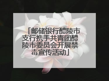 邮储银行醴陵市支行携手共青团醴陵市委员会开展禁毒宣传活动