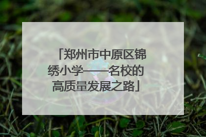 郑州市中原区锦绣小学——名校的高质量发展之路