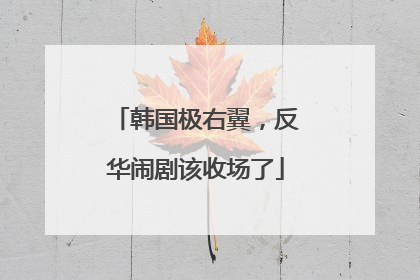 韩国极右翼，反华闹剧该收场了