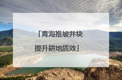 青海推坡并块提升耕地质效