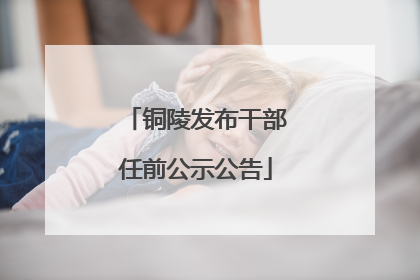 铜陵发布干部任前公示公告