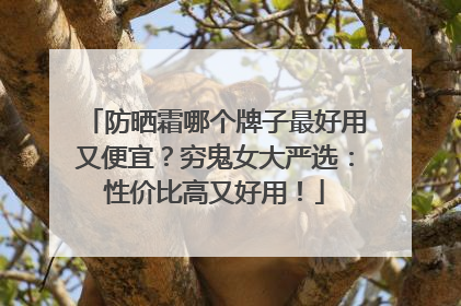 防晒霜哪个牌子最好用又便宜？穷鬼女大严选：性价比高又好用！