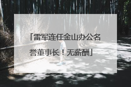 雷军连任金山办公名誉董事长！无薪酬