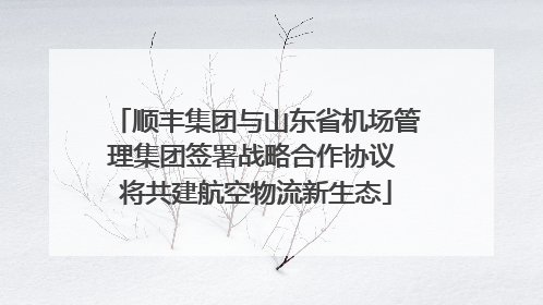 顺丰集团与山东省机场管理集团签署战略合作协议 将共建航空物流新生态