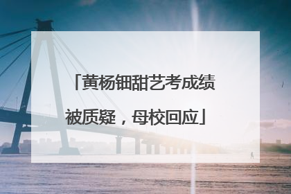 黄杨钿甜艺考成绩被质疑，母校回应