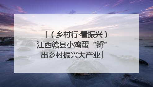 （乡村行·看振兴）江西赣县小鸡蛋“孵”出乡村振兴大产业