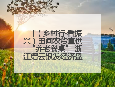 （乡村行·看振兴）田间农货直供“养老餐桌” 浙江缙云银发经济盘活山区资源