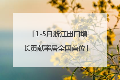 1-5月浙江出口增长贡献率居全国首位