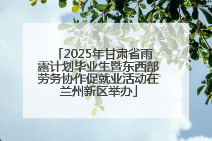 2025年甘肃省雨露计划毕业生暨东西部劳务协作促就业活动在兰州新区举办