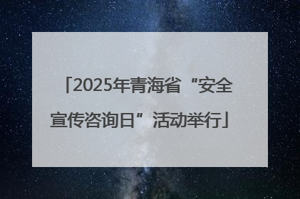 2025年青海省“安全宣传咨询日”活动举行