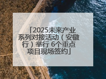 2025未来产业系列对接活动（安徽行）举行 6个重点项目现场签约