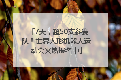 7天，超50支参赛队！世界人形机器人运动会火热报名中