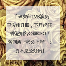 53岁前TVB演员马浚伟升职，下月起任香港知名公司CEO！曾回应“考公上岸”：真不是公务员