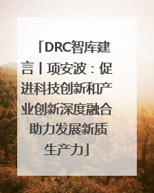 DRC智库建言丨项安波：促进科技创新和产业创新深度融合 助力发展新质生产力