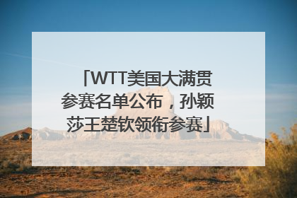 WTT美国大满贯参赛名单公布，孙颖莎王楚钦领衔参赛